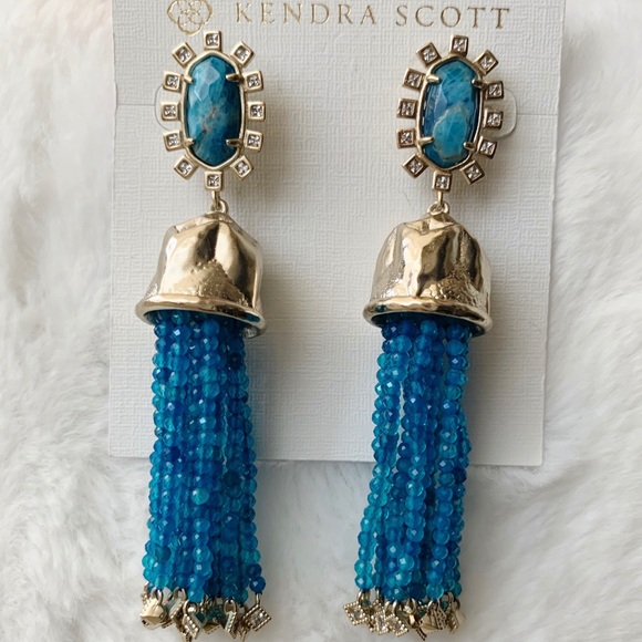 KENDRA SCOTT | Decker Earrings, Aqua - Picture 4 of 5